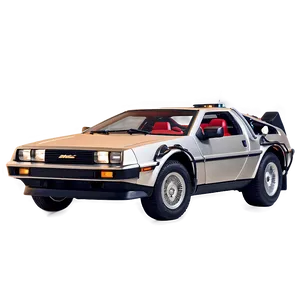 Shiny Delorean In Motion Picture PNG Xwo36