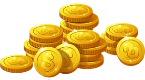 Shiny Gold Coins Stacked PNG image