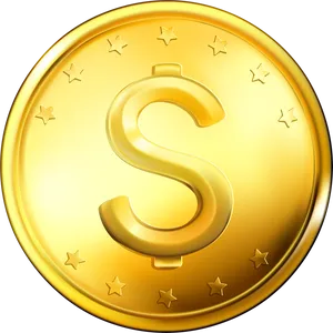 Shiny Gold Coinwith Dollar Sign PNG image