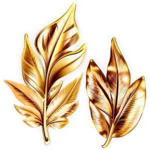 Shiny Gold Leaves Decoration Png 06262024 PNG image