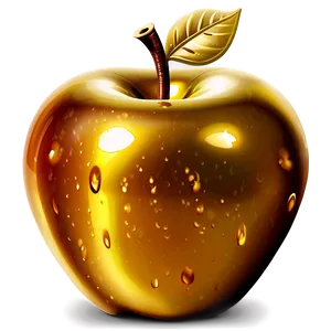 Shiny Golden Apple Graphic Png 06132024 PNG image