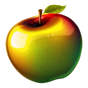 Shiny Golden Apple Graphic Png 16 PNG image