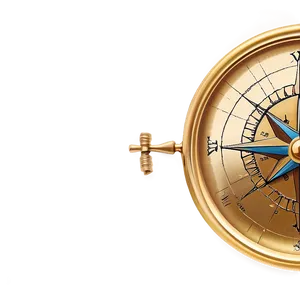 Shiny Golden Compass Png 05042024 PNG image