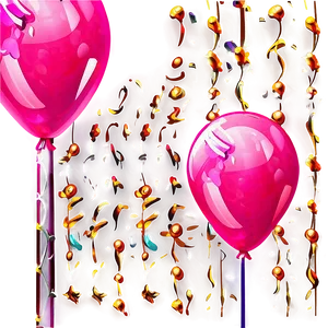Shiny Pink Balloons Decoration PNG Nga