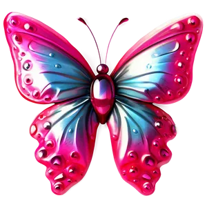 Shiny Pink Butterfly Decoration PNG 05232024