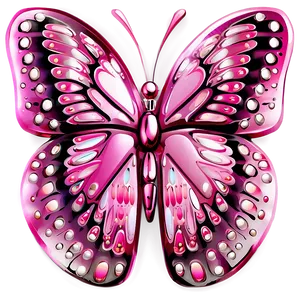 Shiny Pink Butterfly Decoration PNG 21