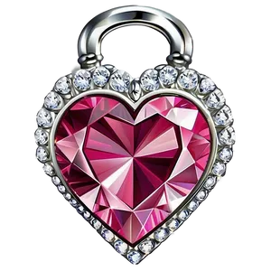 Shiny Pink Diamond Heart Clipart Png 06282024 PNG image