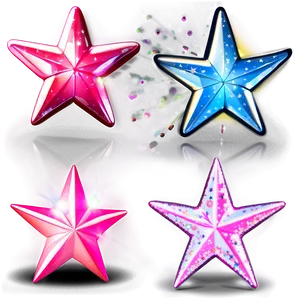 Shiny Pink Stars PNG 06122024