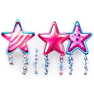 Shiny Pink Stars PNG 16
