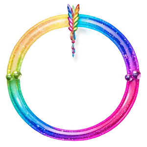Shiny Rainbow Circle Decoration PNG 30