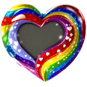 Shiny Rainbow Heart PNG Uei35 PNG