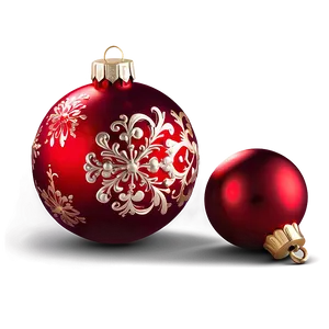 Shiny Red Christmas Ornament PNG 05062024
