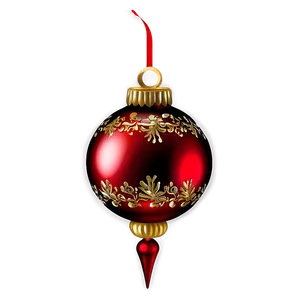 Shiny Red Christmas Ornament PNG Xua