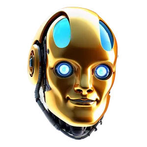 Shiny Robot Head PNG 06212024