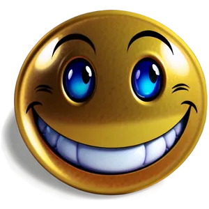 Shiny Smiley Face Sticker Png 06272024 PNG image