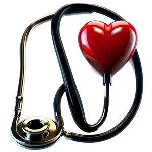 Shiny Stethoscope Heart PNG Xyx