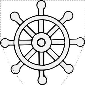 Ship Steering Wheel Vector PNG image