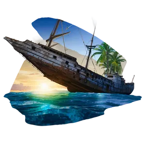 Shipwreck At Dawn Light PNG Bmk95 PNG