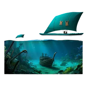 Shipwreck In Mysterious Lagoon PNG 06212024 PNG