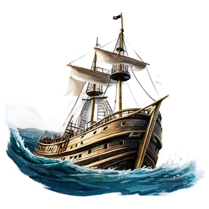 Shipwreck In Stormy Seas PNG Daq43