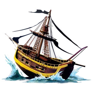 Shipwreck In Stormy Seas PNG Gwd41