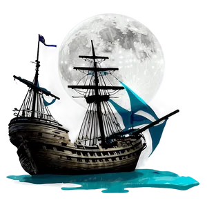 Shipwreck In The Moonlight PNG Emr