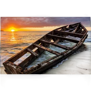 Shipwreck Shoreline Sunset PNG 06212024