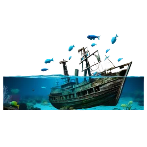 Shipwreck With Marine Life Png Mjy PNG image