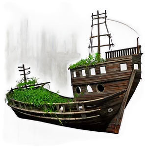 Shipwreck With Seaweed Overgrowth PNG Hun54 PNG