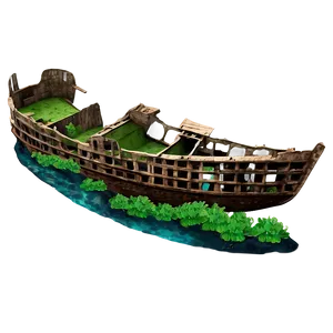 Shipwreck With Seaweed Overgrowth PNG Nlu3 PNG