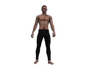 Shirtless Man3 D Model