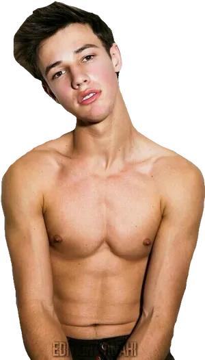 Shirtless Young Man Portrait PNG image