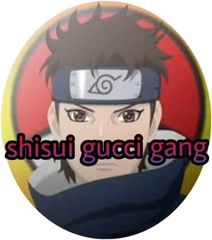 Shisui Uchiha Gucci Gang Button PNG image