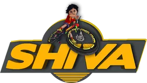 Shiva Animated Characteron Bike Logo PNG image