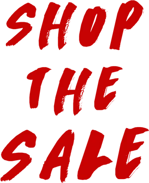 Shop The Sale Red Text PNG image