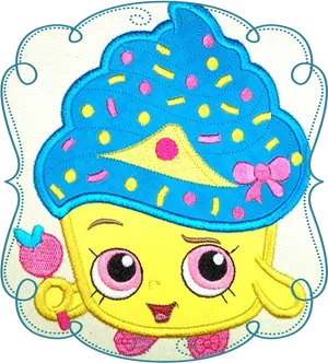 Shopkins Character Embroidered Patch PNG image