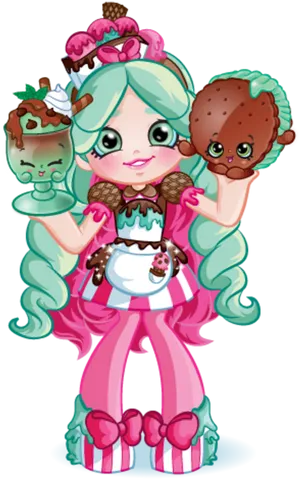 Shopkins Shoppies Doll With Sweet Treats PNG image