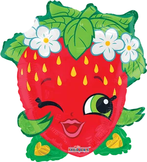 Shopkins Strawberry Kiss Balloon PNG image