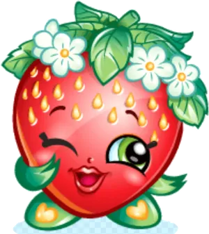 Shopkins Strawberry Kiss Character PNG image