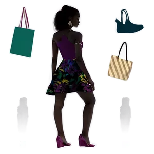 Shopping Woman Silhouette PNG 05232024