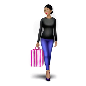 Shopping Woman Silhouette PNG Fsq43