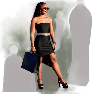 Shopping Woman Silhouette PNG Qem37