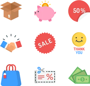 Shoppingand Savings Icons PNG image