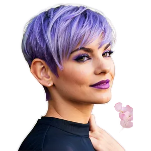 Short And Sassy Purple Pixie Cut Png 06272024 PNG image