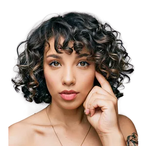 Short Curly Hair Charm PNG Xck19