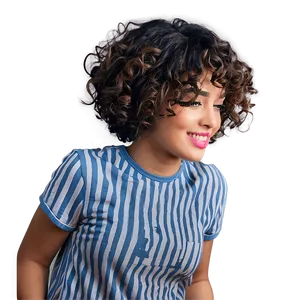Short Curly Hair Charm PNG Xoy32