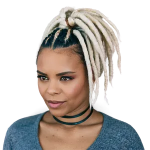 Short Dreads On White Hair Png Shp6 PNG image