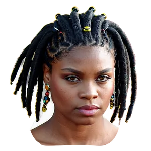 Short Dreads With Beads Png Cho90 PNG image