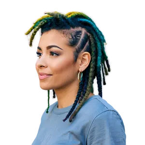 Short Dreads With Temporary Color Png 06272024 PNG image