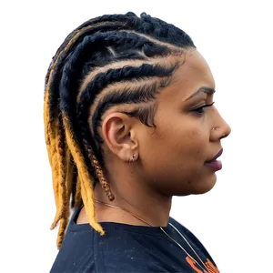 Short Dreads With Undercut Design PNG Dft93